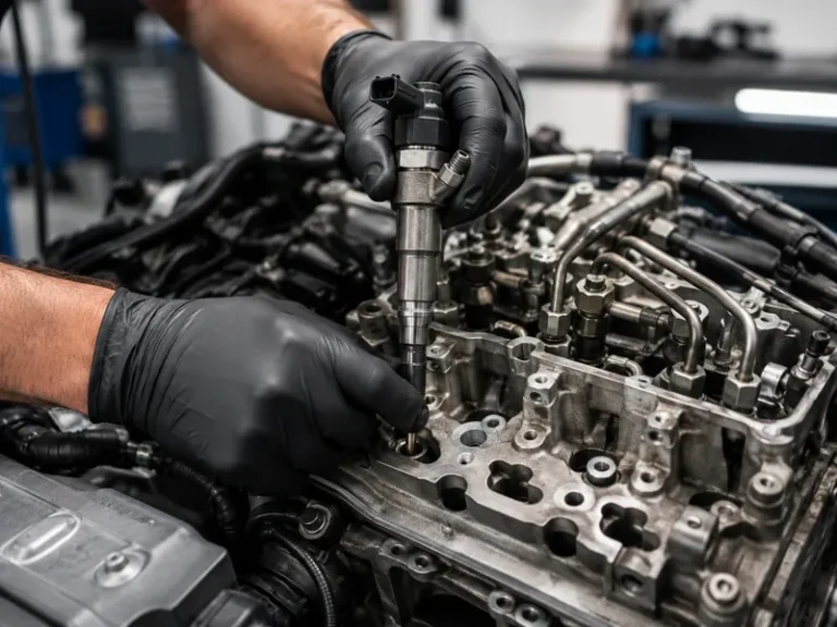 Bosch injector installation guide showing common rail diesel injector installation