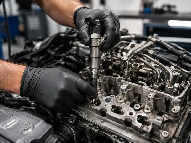 Bosch injector installation guide showing common rail diesel injector installation