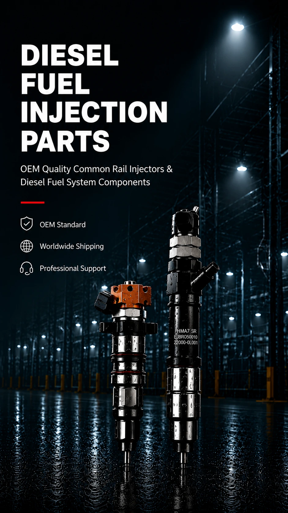 Rayfuel diesel fuel injection parts mobile banner with common rail injectors