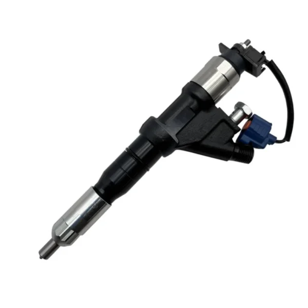Angle view of 095000-5226 Denso diesel injector for Hino E13C