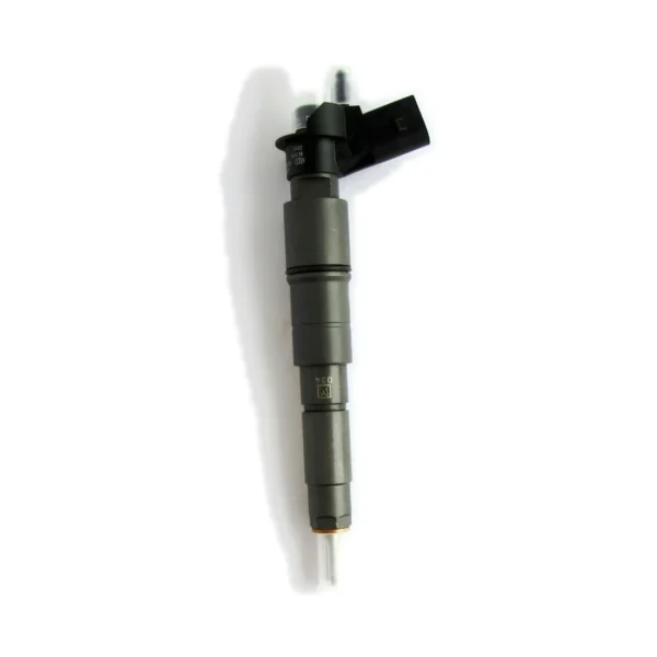 0445115050 Bosch Piezo Diesel Fuel Injector - Angle View 0445115050 Bosch piezo diesel fuel injector, remanufactured injector for selected diesel engine applications