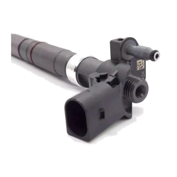 0445116010 Bosch Piezo Diesel Fuel Injector - Side View 0445116010 Bosch piezo diesel fuel injector, remanufactured injector for selected diesel engine applications